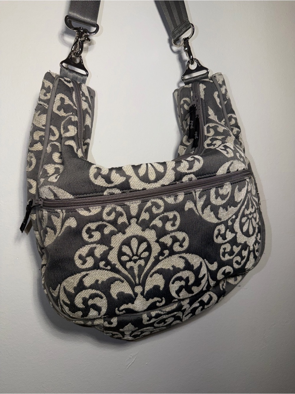 Petunia Pickle Bottom Touring Tote - Earl Grey damask pattern - Picture 3 of 4
